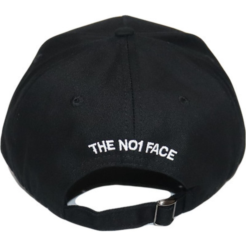 the-no1-face-curved-brim-no1-cares-distressed-black-gold-logo-black-adjustable-cap