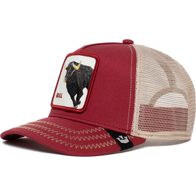 kepure-islenkta-raudona-snapback-the-bull-the-farm-goorin-bros
