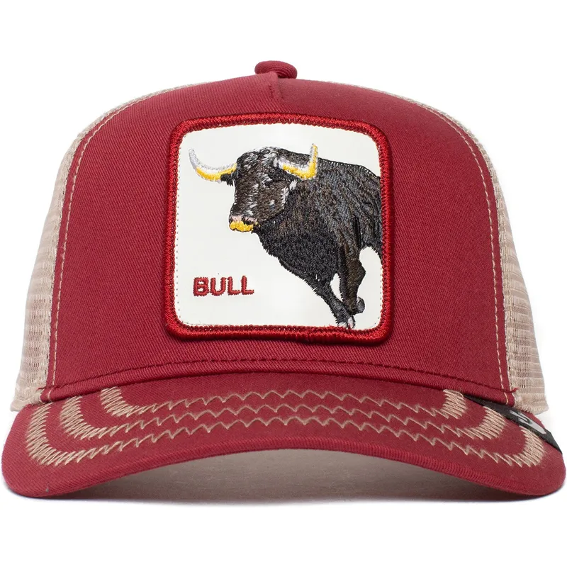 kepure-islenkta-raudona-snapback-the-bull-the-farm-goorin-bros