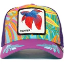 czapka-trucker-fioletowa-bojownik-syjamski-fighter-even-betta-the-farm-od-goorin-bros