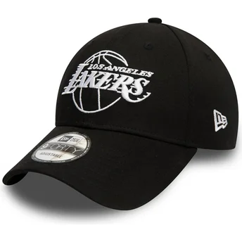 Cap išlenkta black adjustable strap 9FORTY Essential Outline Los Angeles Lakers NBA New Era