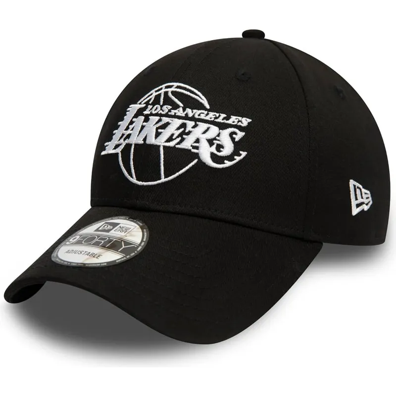 kepure-islenkta-juoda-reguliuojama-juostele-9forty-essential-outline-los-angeles-lakers-nba-new-era