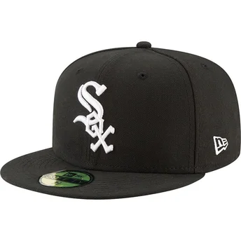 Czarna dopasowana czapka z płaskim daszkiem 59FIFTY Authentic On Field Game Chicago White Sox MLB New Era