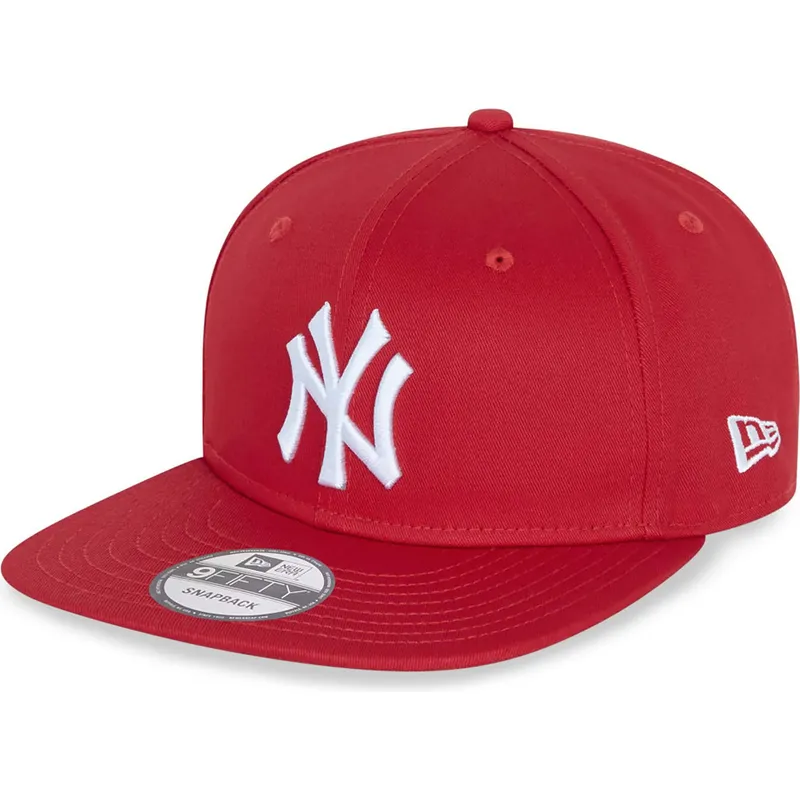 czerwona-plaska-czapka-snapback-9fifty-essential-new-york-yankees-mlb-new-era