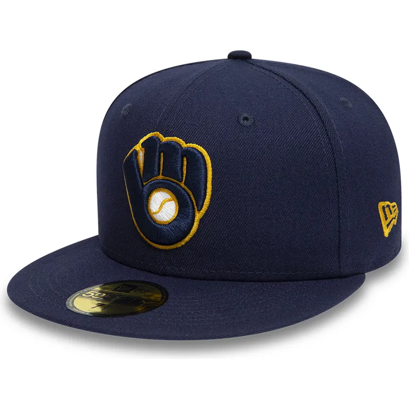 kepure-plokscia-tamsiai-melyna-priglundanti-59fifty-authentic-on-field-milwaukee-brewers-mlb-new-era