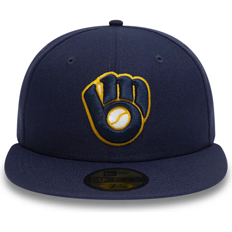 kepure-plokscia-tamsiai-melyna-priglundantis-59fifty-authentic-on-field-milwaukee-brewers-mlb-new-era