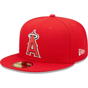 czerwona-dopasowana-czapka-z-plaskim-daszkiem-59fifty-authentic-on-field-los-angeles-angels-mlb-new-era