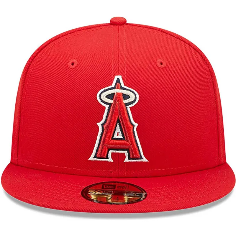 czerwona-dopasowana-czapka-z-plaskim-daszkiem-59fifty-authentic-on-field-los-angeles-angels-mlb-new-era