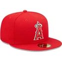 czerwona-dopasowana-czapka-z-plaskim-daszkiem-59fifty-authentic-on-field-los-angeles-angels-mlb-new-era
