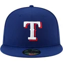 plaska-czapka-niebieska-dopasowana-59fifty-authentic-on-field-texas-rangers-mlb-new-era