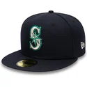 kepure-plokscia-tamsiai-melyna-priglundantis-59fifty-authentic-on-field-seattle-mariners-mlb-new-era