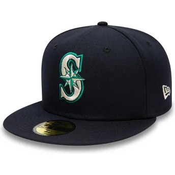 Cap plokščia navy blue ajustada 59FIFTY Authentic On Field Seattle Mariners MLB New Era