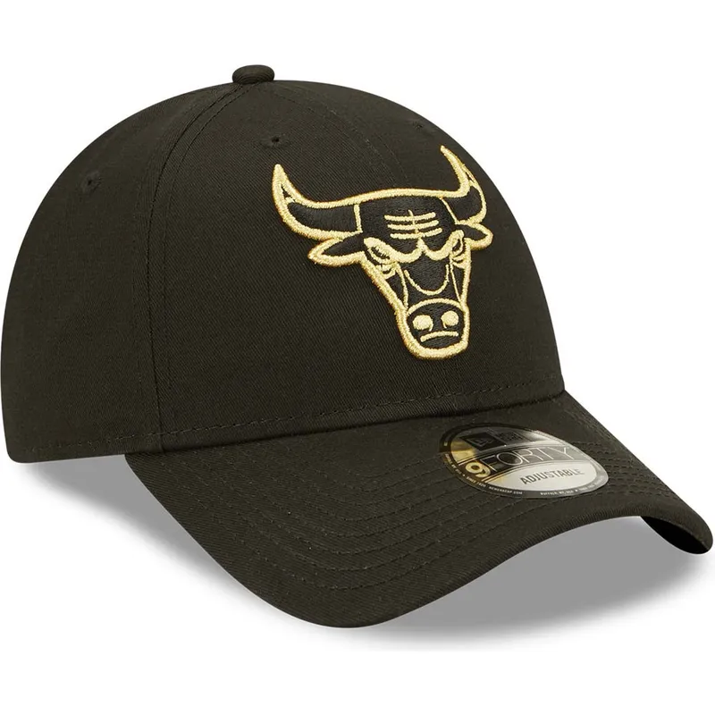 kepure-islenkta-juoda-reguliuojama-juostele-dorado-9forty-metallic-chicago-bulls-nba-new-era