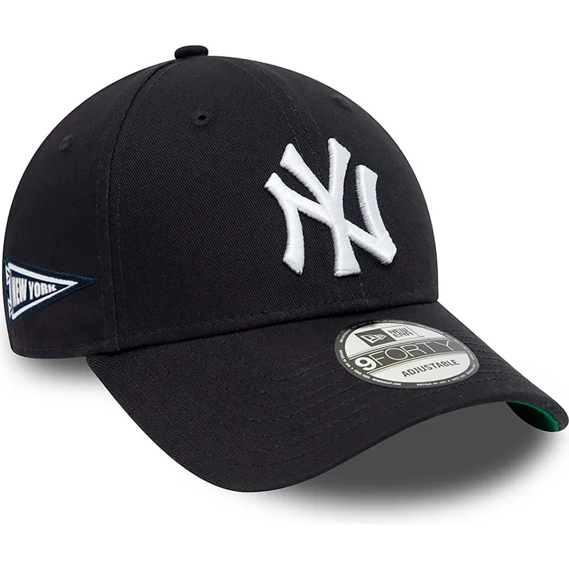 kepure-islenkta-tamsiai-melyna-reguliuojamas-9forty-team-side-patch-new-york-yankees-mlb-new-era