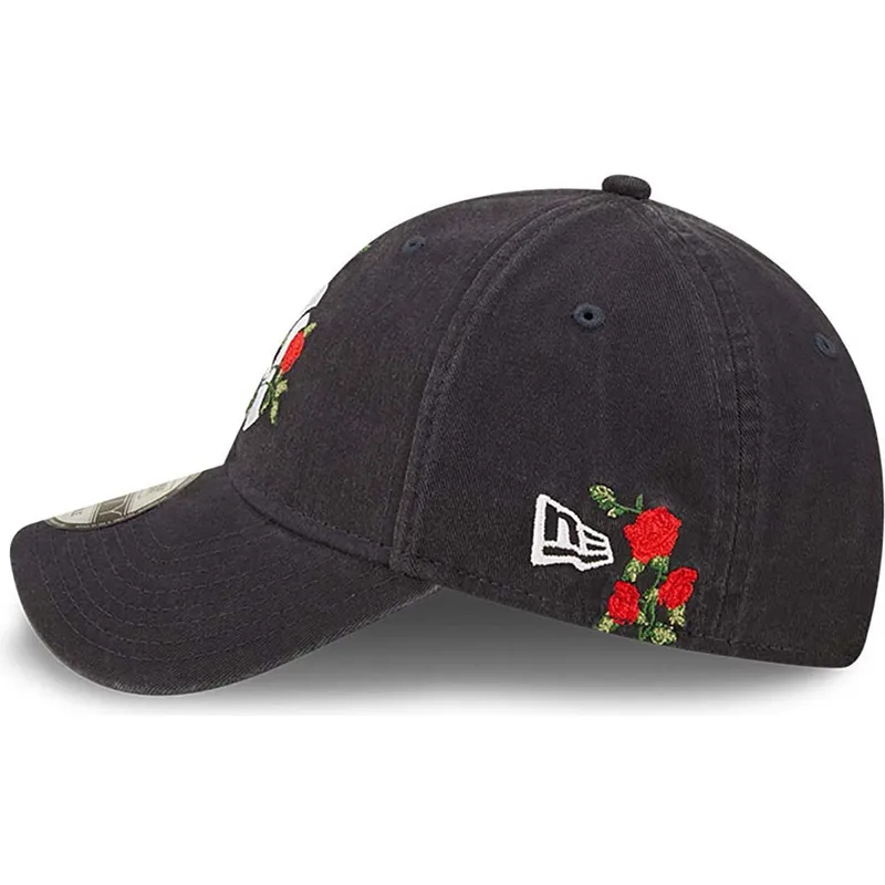kepure-islenkta-tamsiai-melyna-reguliuojamas-9forty-flower-new-york-yankees-mlb-new-era
