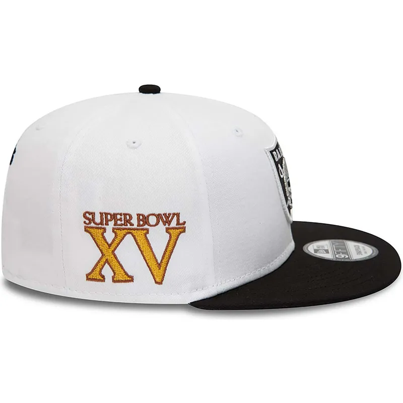 kepure-plokscia-balta-snapback-9fifty-crown-patches-super-bowl-xv-las-vegas-raiders-nfl-new-era