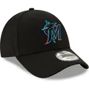 kepure-islenkta-juoda-reguliuojama-juostele-9forty-the-league-miami-marlins-mlb-new-era