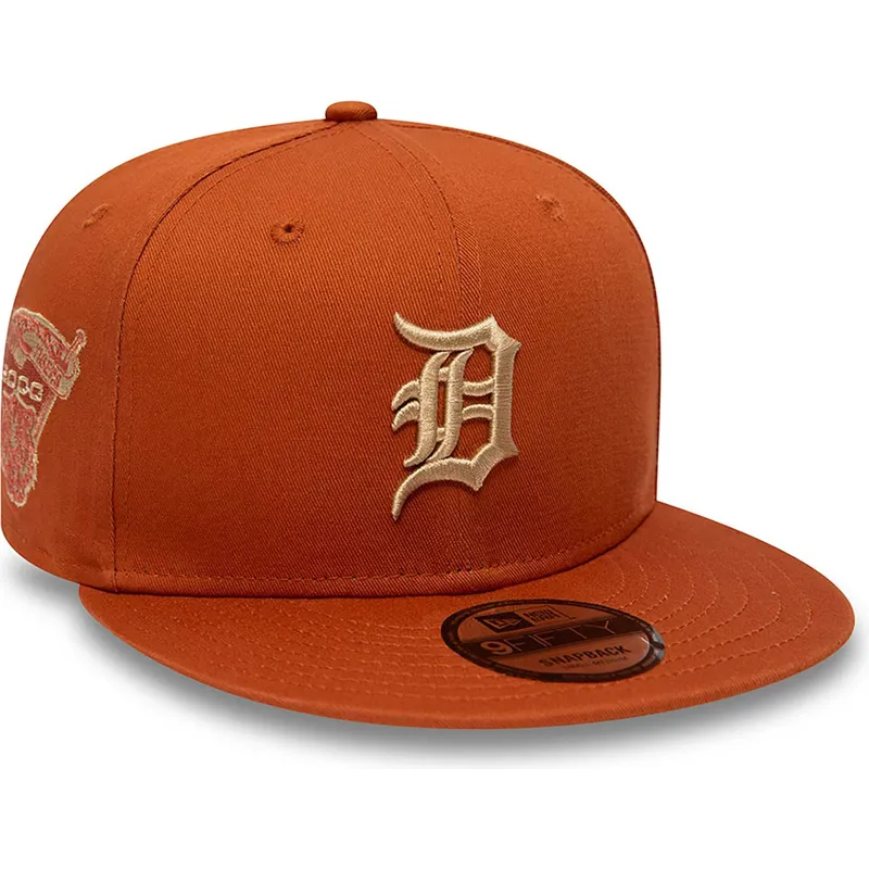 kepure-plokscia-ruda-snapback-9fifty-side-patch-detroit-tigers-mlb-new-era