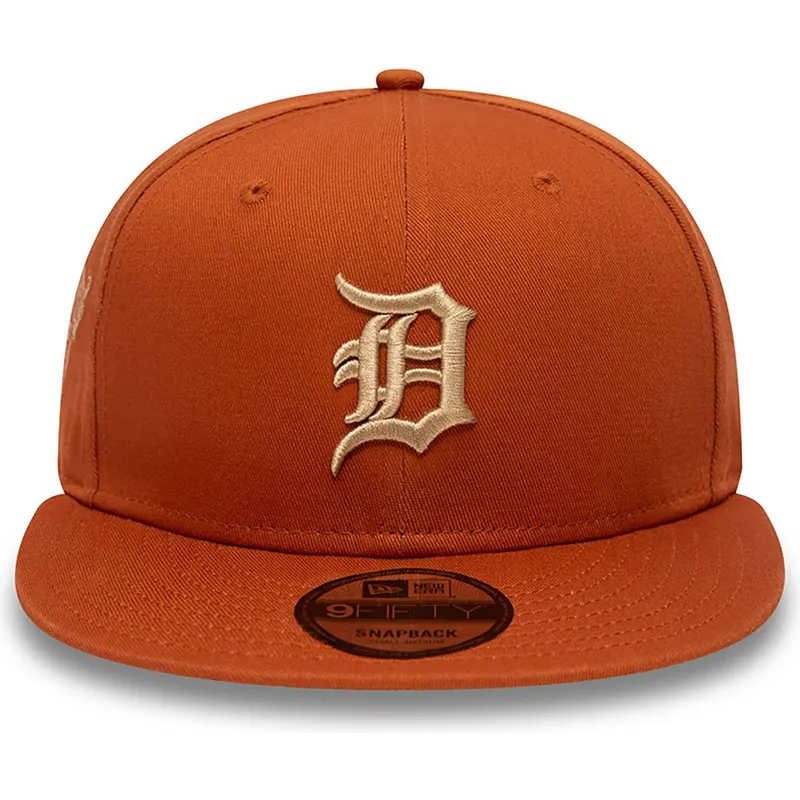 kepure-plokscia-ruda-snapback-9fifty-side-patch-detroit-tigers-mlb-new-era