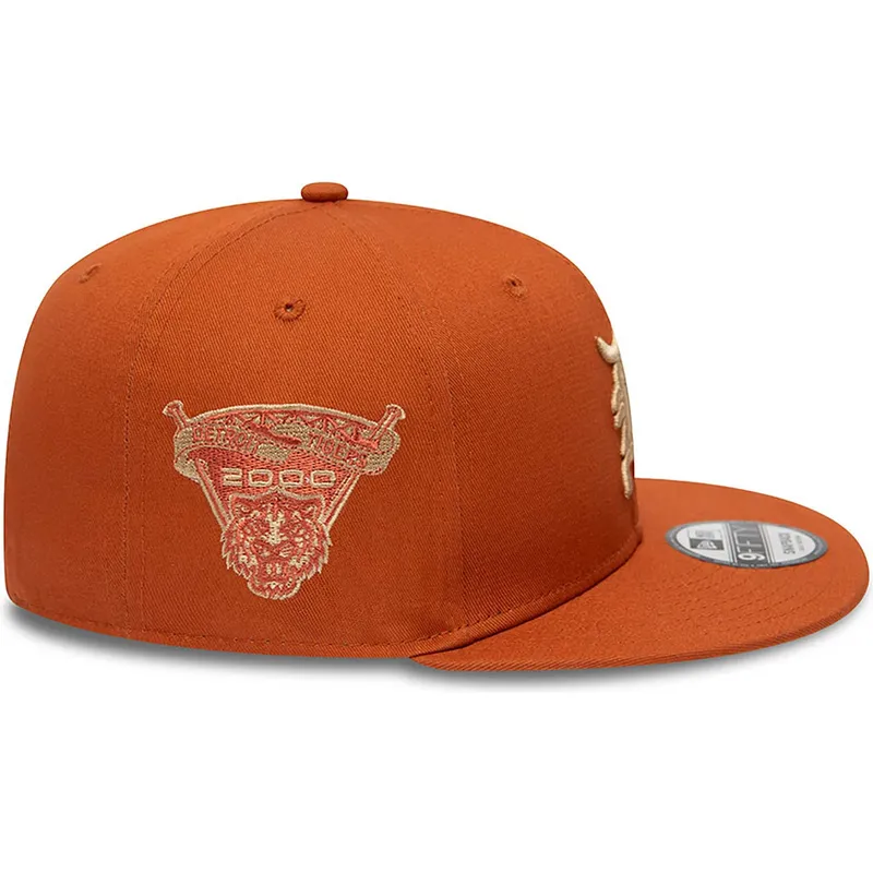 kepure-plokscia-ruda-snapback-9fifty-side-patch-detroit-tigers-mlb-new-era