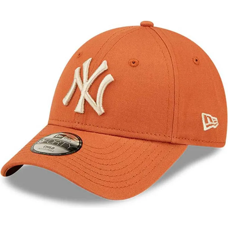 cap-islenkta-orange-adjustable-strap-vaikams-9forty-league-essential-new-york-yankees-mlb-new-era