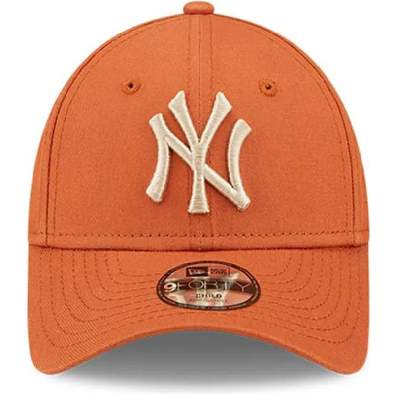 cap-islenkta-orange-adjustable-strap-vaikams-9forty-league-essential-new-york-yankees-mlb-new-era
