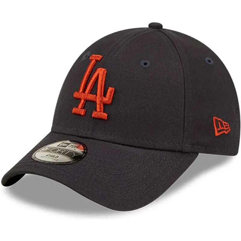 kepure-islenkta-tamsiai-melyna-reguliuojama-juostele-vaikams-marron-9forty-league-essential-los-angeles-dodgers-mlb-new-era