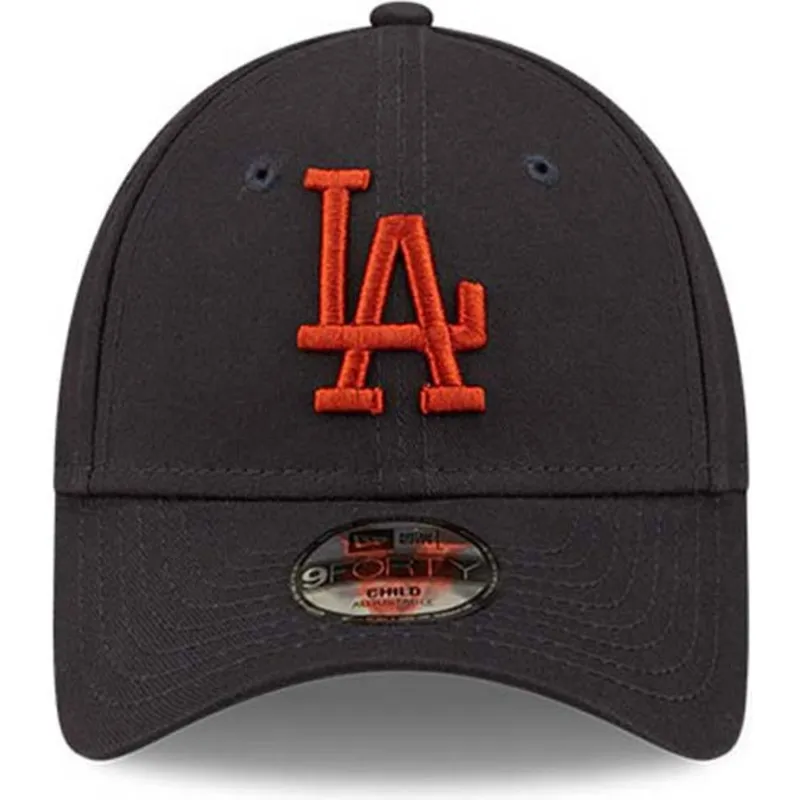 kepure-islenkta-tamsiai-melyna-reguliuojama-juostele-vaikams-marron-9forty-league-essential-los-angeles-dodgers-mlb-new-era