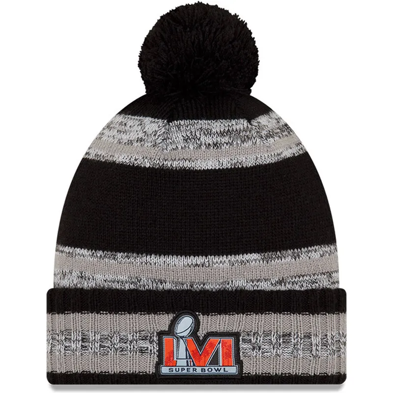 kepure-su-bumbulu-juoda-parade-knit-super-bowl-champions-lvi-2022-los-angeles-rams-nfl-new-era