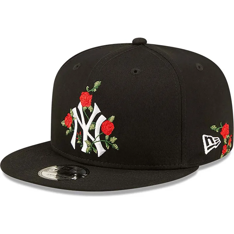 kepure-plokscia-juoda-snapback-9fifty-flower-new-york-yankees-mlb-new-era