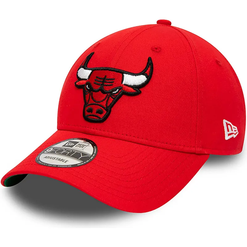 kepure-islenkta-raudona-reguliuojamas-9forty-team-side-patch-chicago-bulls-nba-new-era