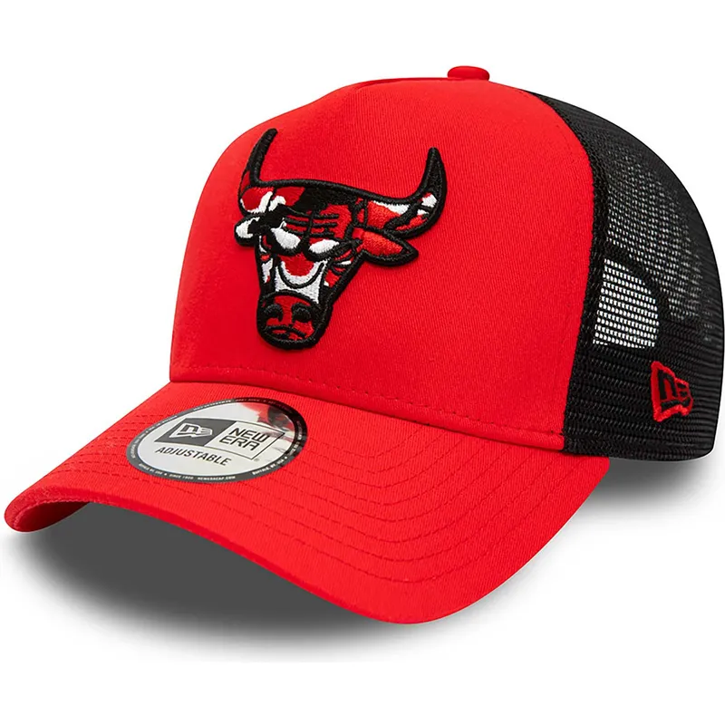 kepure-islenkta-raudona-snapback-a-frame-camo-infill-chicago-bulls-nba-new-era