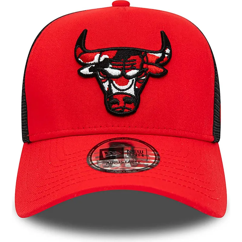 kepure-islenkta-raudona-snapback-a-frame-camo-infill-chicago-bulls-nba-new-era