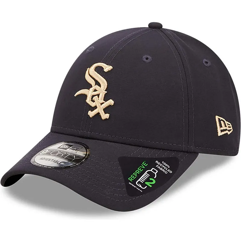 kepure-islenkta-tamsiai-melyna-reguliuojamas-9forty-repreve-chicago-white-sox-mlb-new-era