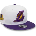 kepure-plokscia-balta-snapback-9fifty-crown-patches-champions-los-angeles-lakers-nba-new-era