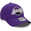 new-era-curved-brim-9forty-print-infill-los-angeles-lakers-nba-purple-adjustable-cap