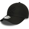 new-era-curved-brim-youth-black-logo-9forty-league-essential-new-york-yankees-mlb-black-adjustable-cap