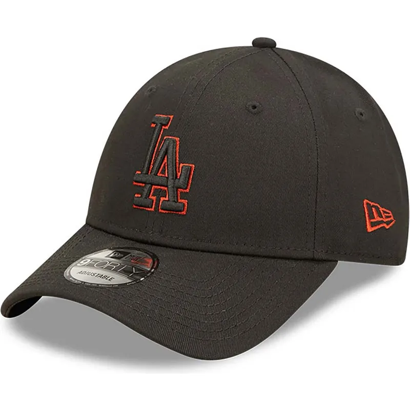 kepure-islenkta-juoda-reguliuojamas-9forty-team-outline-los-angeles-dodgers-mlb-new-era