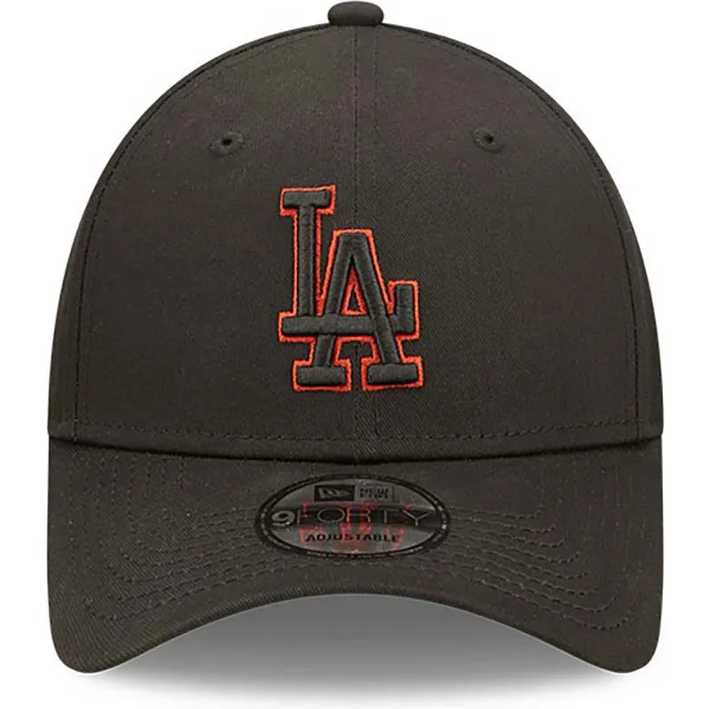 kepure-islenkta-juoda-reguliuojamas-9forty-team-outline-los-angeles-dodgers-mlb-new-era