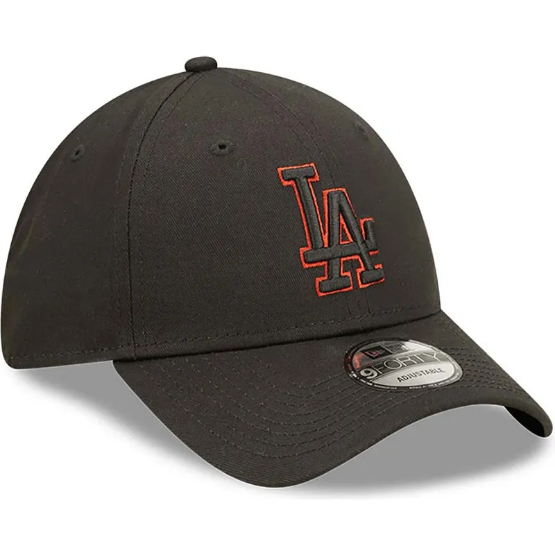kepure-islenkta-juoda-reguliuojamas-9forty-team-outline-los-angeles-dodgers-mlb-new-era