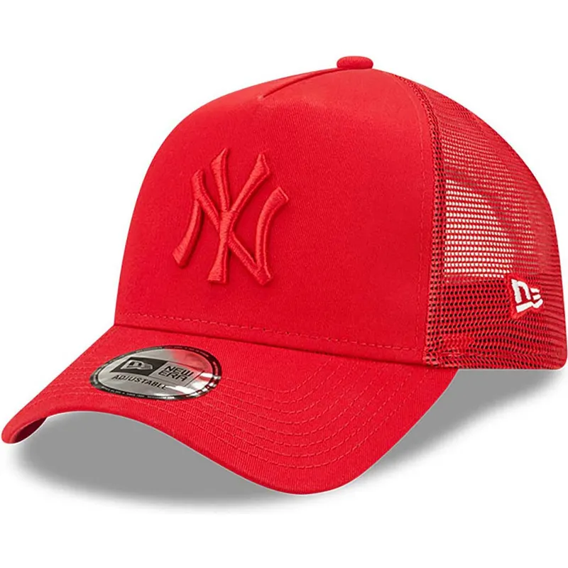 kepure-islenkta-vilkikas-raudona-snapback-a-frame-tonal-mesh-new-york-yankees-mlb-new-era