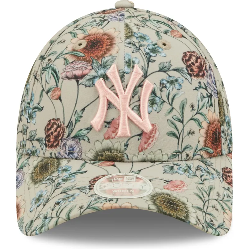 kepure-islenkta-smelio-reguliuojama-juostele-9forty-all-over-print-floral-new-york-yankees-mlb-new-era