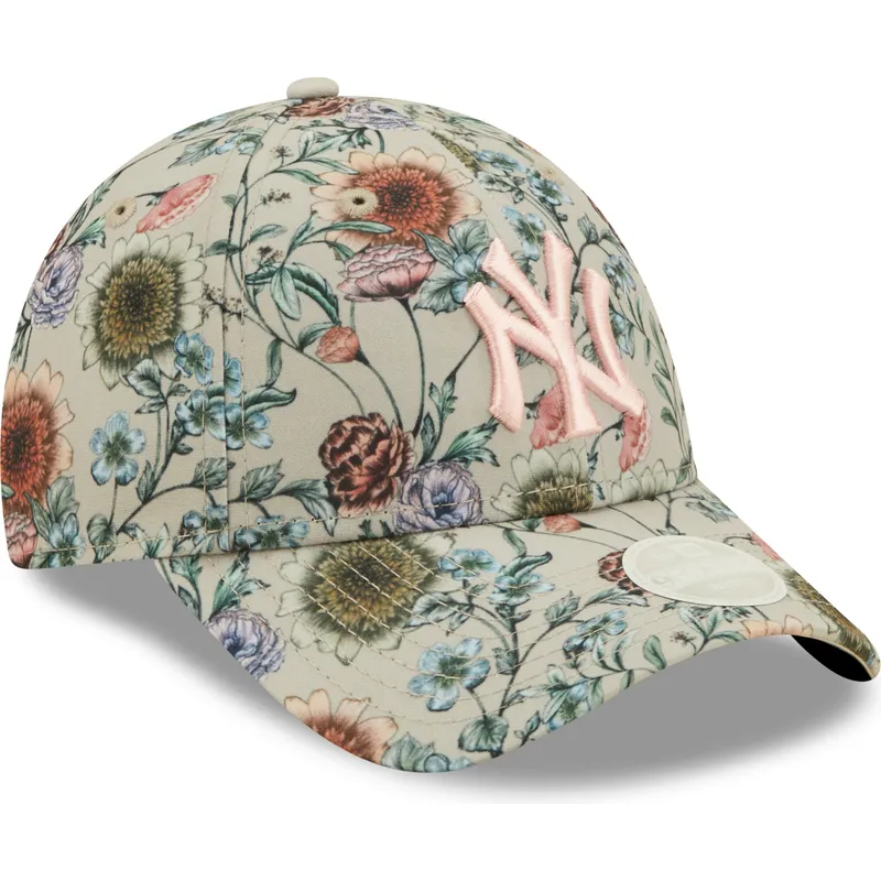 kepure-islenkta-smelio-reguliuojama-juostele-9forty-all-over-print-floral-new-york-yankees-mlb-new-era