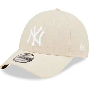 Beżowa regulowana czapka z daszkiem 9FORTY Linen New York Yankees MLB od New Era