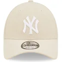 bezowa-regulowana-czapka-z-zakrzywionym-daszkiem-9forty-linen-new-york-yankees-mlb-new-era