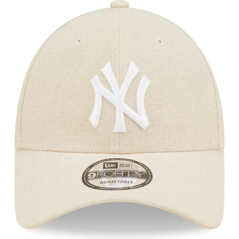 bezowa-regulowana-czapka-z-zakrzywionym-daszkiem-9forty-linen-new-york-yankees-mlb-new-era