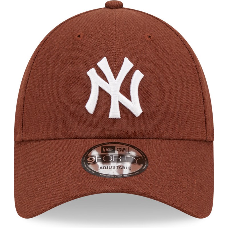 new-era-curved-brim-9forty-linen-new-york-yankees-mlb-brown-adjustable-cap