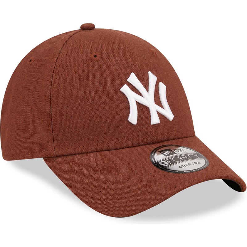 new-era-curved-brim-9forty-linen-new-york-yankees-mlb-brown-adjustable-cap
