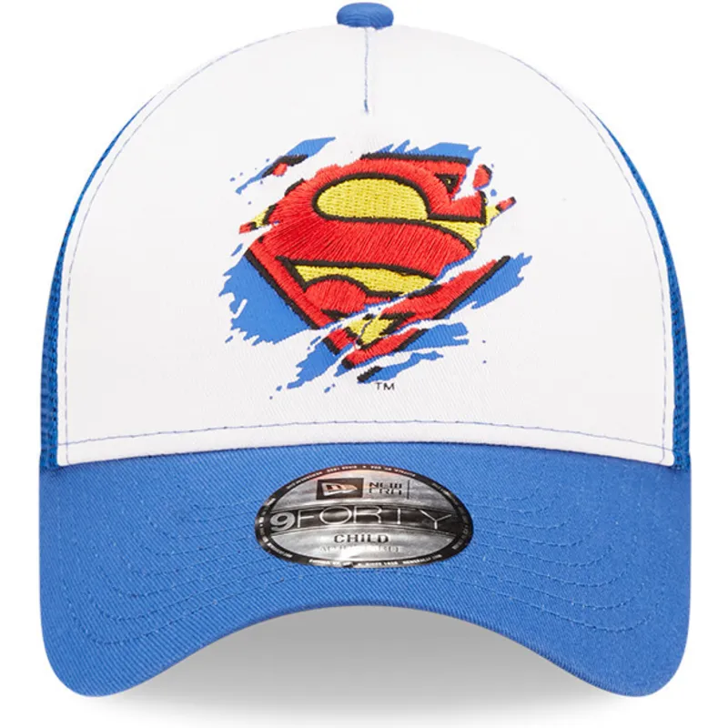 cap-islenkta-blue-snapback-vaikams-a-frame-superman-dc-comics-new-era
