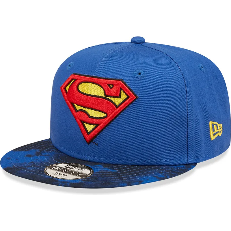 kepure-plokscia-melyna-snapback-vaikams-9fifty-superman-dc-comics-new-era